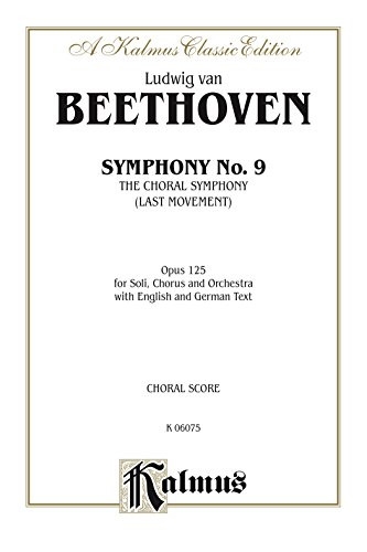 Beethoven  LV Symphony No. 9 (The Choral Symphony - Last Movement, Opus 125) Repertoire Books