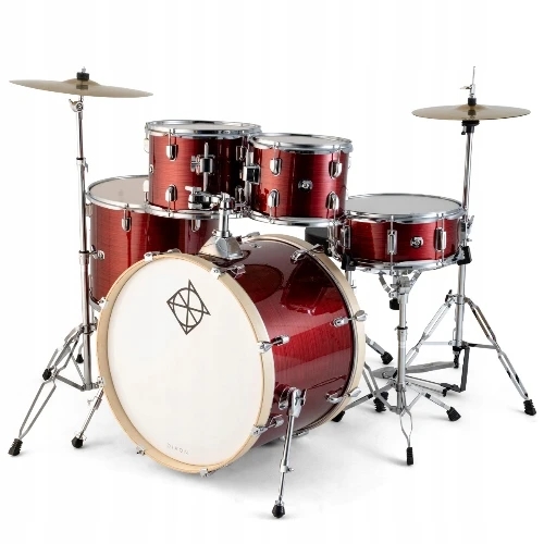 Dixon SPARK Cyclone Red 5‑Piece Acoustic Drum Kit with Hardware & Cymbals