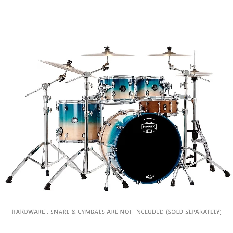 Mapex SR529XUQ Saturn 4-Piece Hybrid Drum Set Shell Pack (w/o Snare) - Aqua Fade