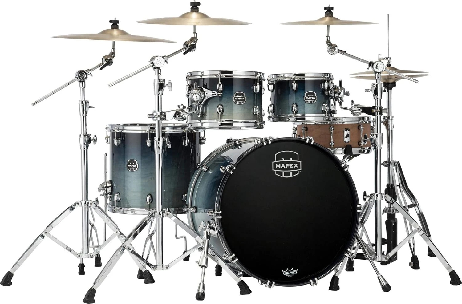 Mapex SR529XRJ Saturn 4-Piece Hybrid Drum Set Shell Pack - Teal Blue Fade