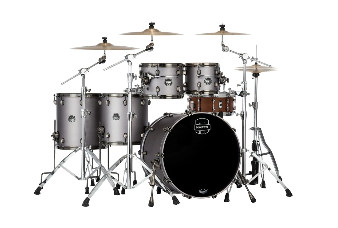 Mapex SE529XEMBPG Saturn Evolution 4-Piece Drum Set Shell Pack (No Snare) - Gun Metal Grey