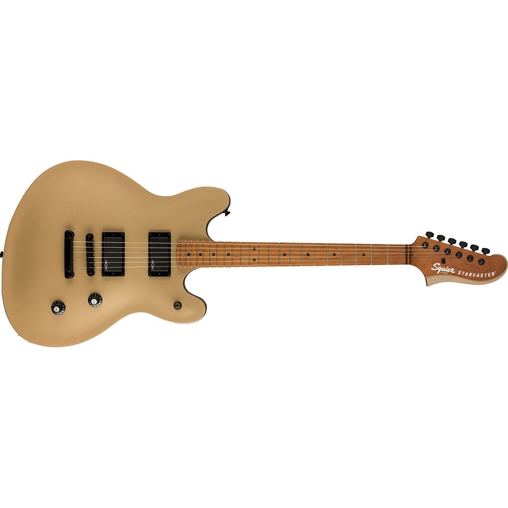 Fender 0370471544 Squier Contemporary Active Starcaster Roasted Maple Neck Shoreline Gold Electric Guitar