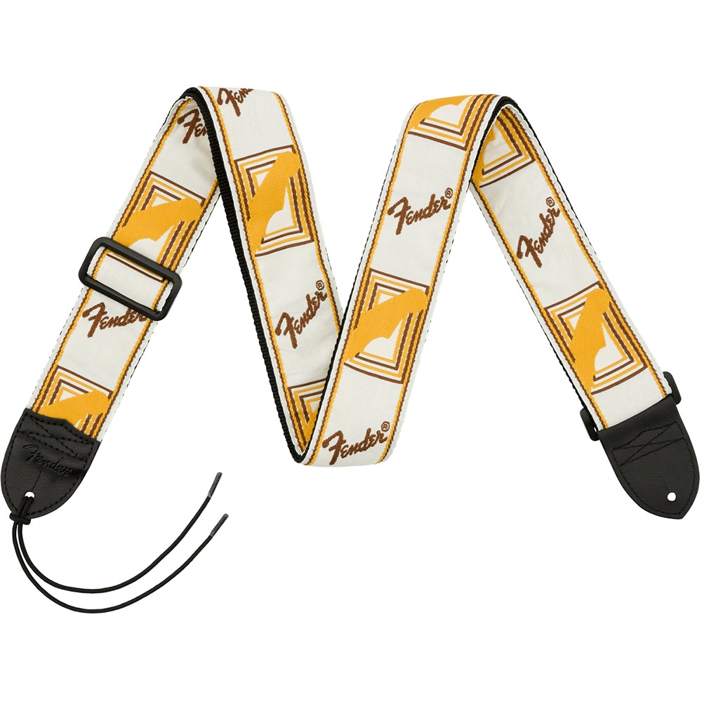 Fender 0990683000 2" Monogrammed Strap White/Brown/Yellow