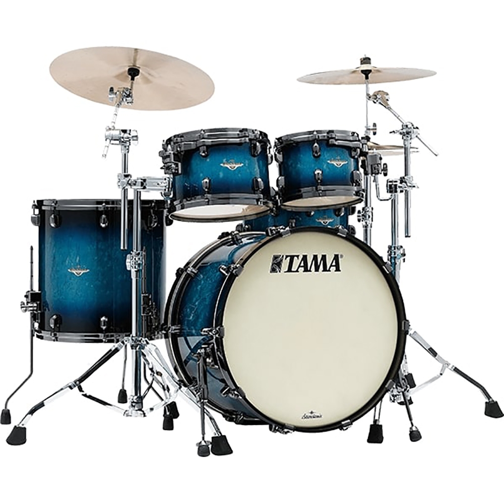 Tama MA42TZBNS-MEB + MAF1414BN-MEB + MAS1455BN-MEB 22" 6pc Starclassic Maple Molten Electric Blue Burst Dum Kit