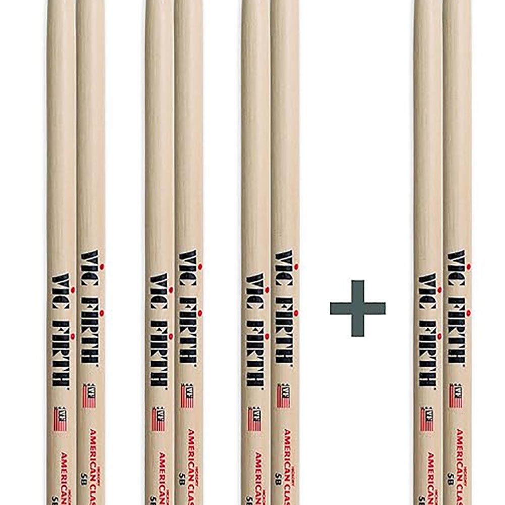 Vic Firth P2BN.3-2BN.1 Drumstick Value Pack of 4 Nylon
