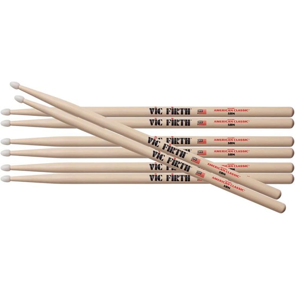 Vic Firth P5BN.3-5BN.1 Drumstick Value Pack of 4 Nylon