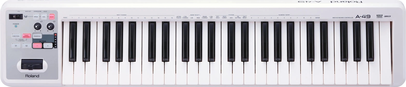 Roland A-49-WH MIDI Keyboard Controller White