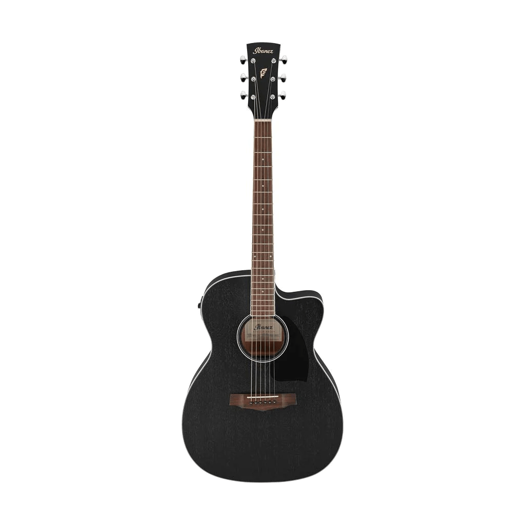 Ibanez PC14MHCE-WK PF Series Cutaway Grand Concert body Weathered Black Open Pore Semi Acoustic Guitar