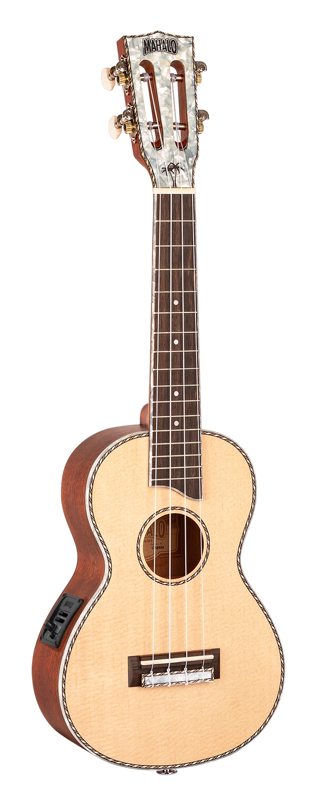Mahalo MP2E Pearl Series Natural Concert Ukulele with Electronics & Bag