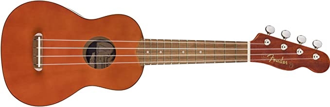 Fender Venice Soprano Ukulele Guitar Walnut Natural