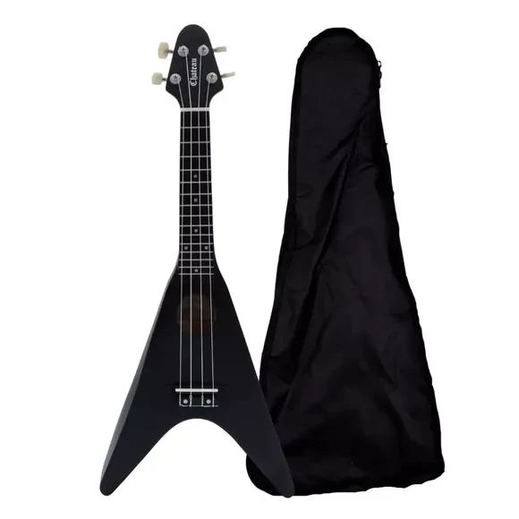 Chateau BAS01FV 21 Inches Fantasy Victory Soprano Tekwood Matt Black Ukulele