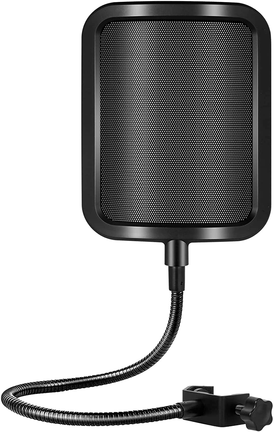 Clapone Square Mask Shield Microphone Pop Filter Stand Mic Clip Holder - Black