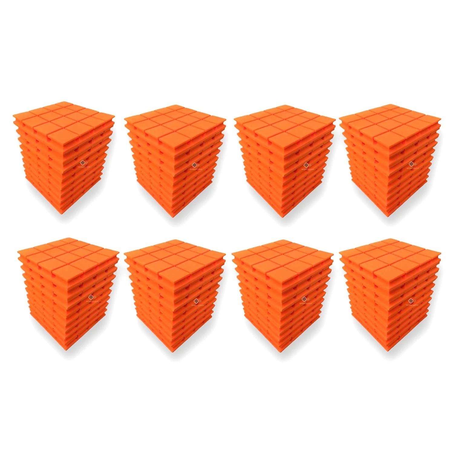 YGM Acoustic Foams Turbo Acoustic Panels 12x12x2 Inch 50 Density - Orange (Set of 72)