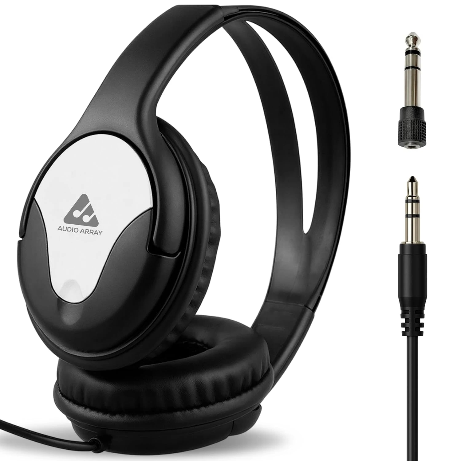 Audio Array AH-40-SL Wired Over-Ear Studio Headphones (40mm Drivers) - Silver