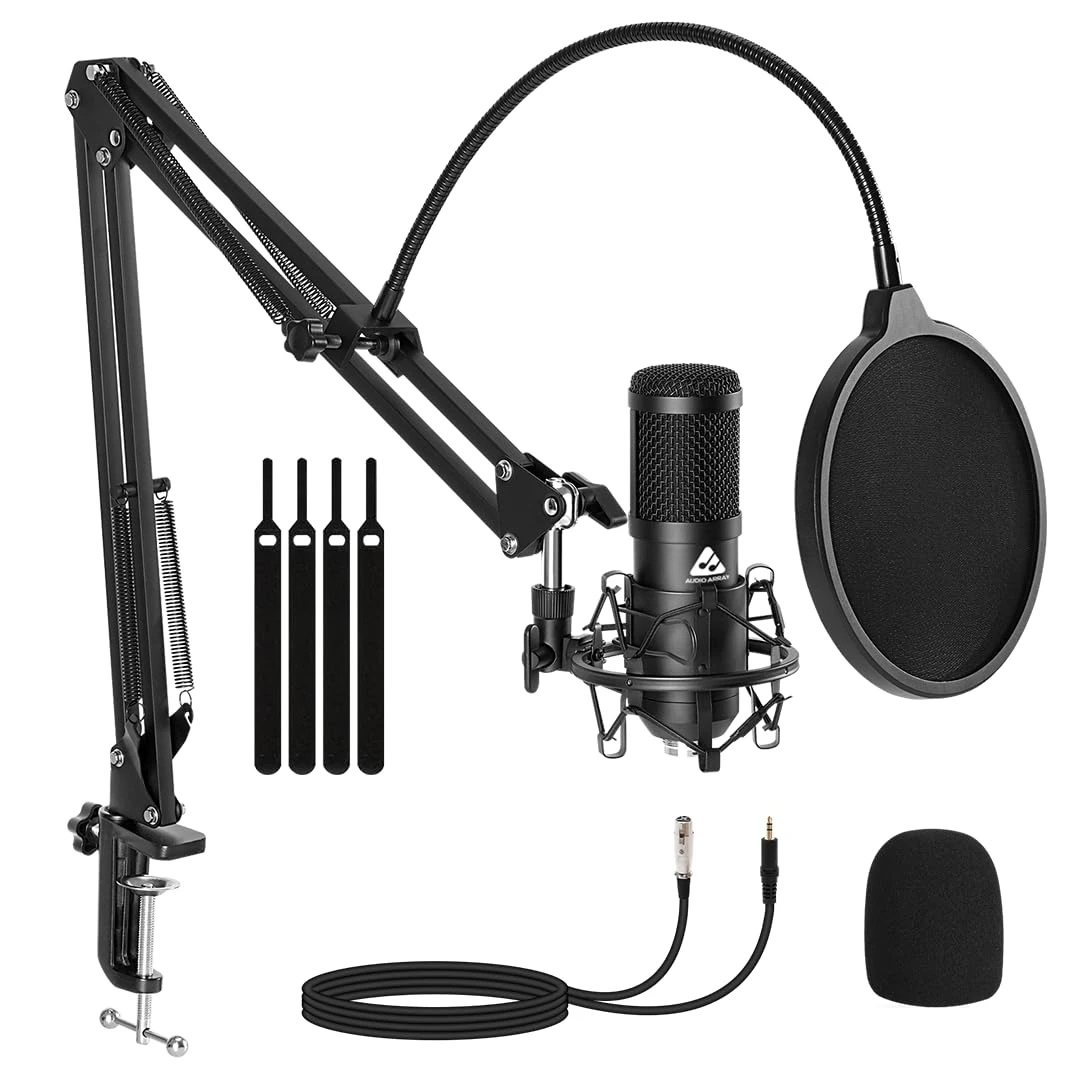 Audio Array AM-C43 3.5mm Condenser Microphone Kit with Boom Arm