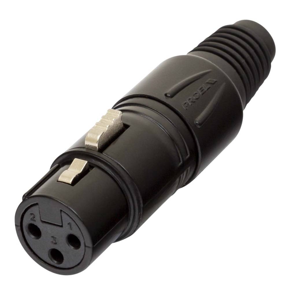 Proel XLR3FVPRON 3-Pole XLR Cable Mount Female Black Socket