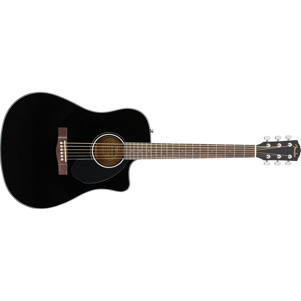 Fender 0970113006 with Cutaway Electronics CD60SCE Black Acoustic Guitar