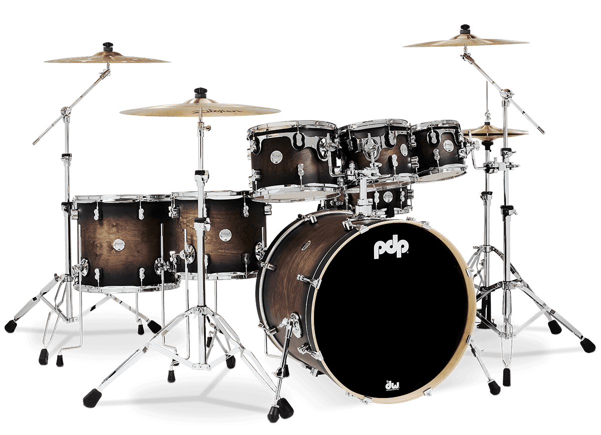 PDP DRUM KIT CHROMR HW 7PCS SATIN CHARCOAL BURST-PDCM2217SCB