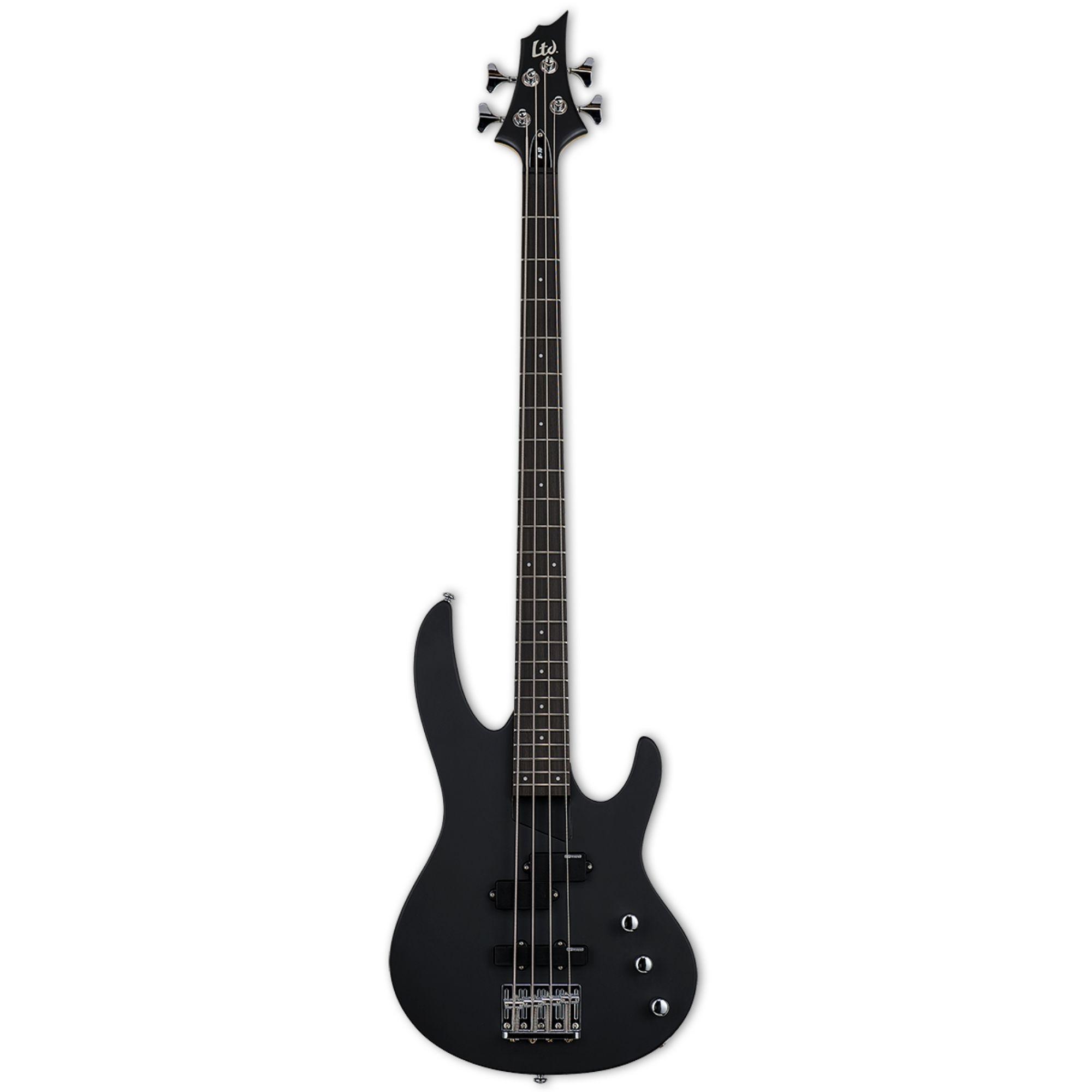 ESP B10 Maple Engineered Hardwood Double Cutaway Black Satin Bass Guitar
