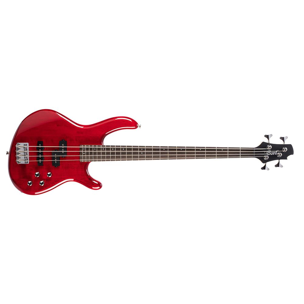Cort Action Bass Plus TR Action Series Trans Red Electric Bass Guitar