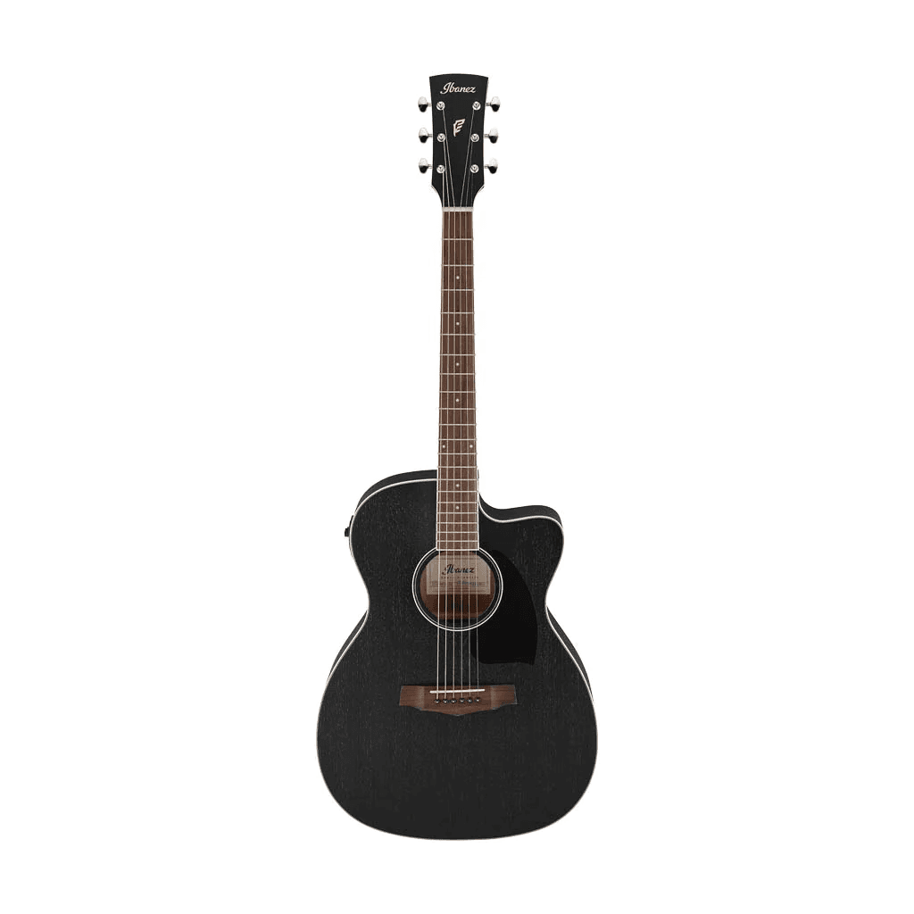 Ibanez PC14MHCE-WK PF Series Cutaway Grand Concert body Weathered Black Open Pore Semi Acoustic Guitar