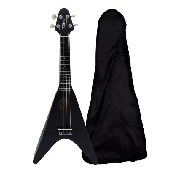 Chateau BAS01FV 21 Inches Fantasy Victory Soprano Tekwood Matt Black Ukulele