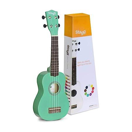 Stagg US-Grass Soprano with Basswood Top in Nylon Gigbag Green Ukulele