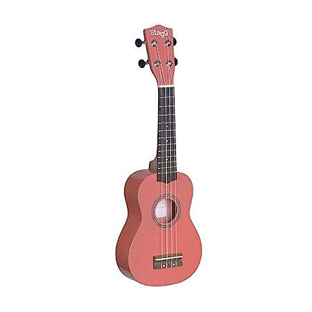 Stagg US-Red Soprano with Basswood Top in Nylon Gigbag Red Ukulele