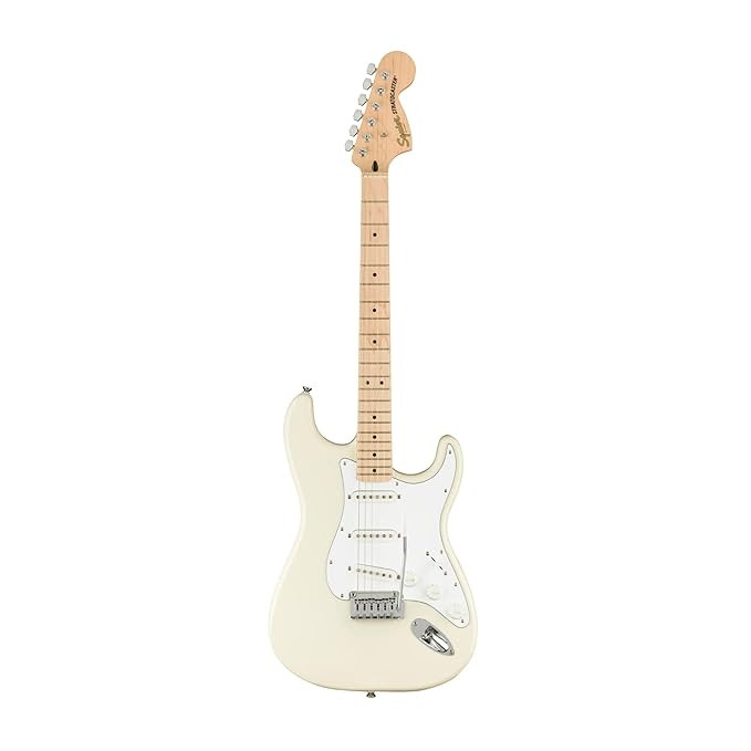 Fender 0378002505 Squier Affinity Strat Maple Olympic White Electric Guitar