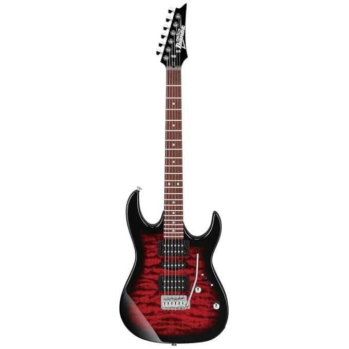 Ibanez GRX70QA-TRB RG Gio Series 6-String Transparent Red Burst Electric Guitar