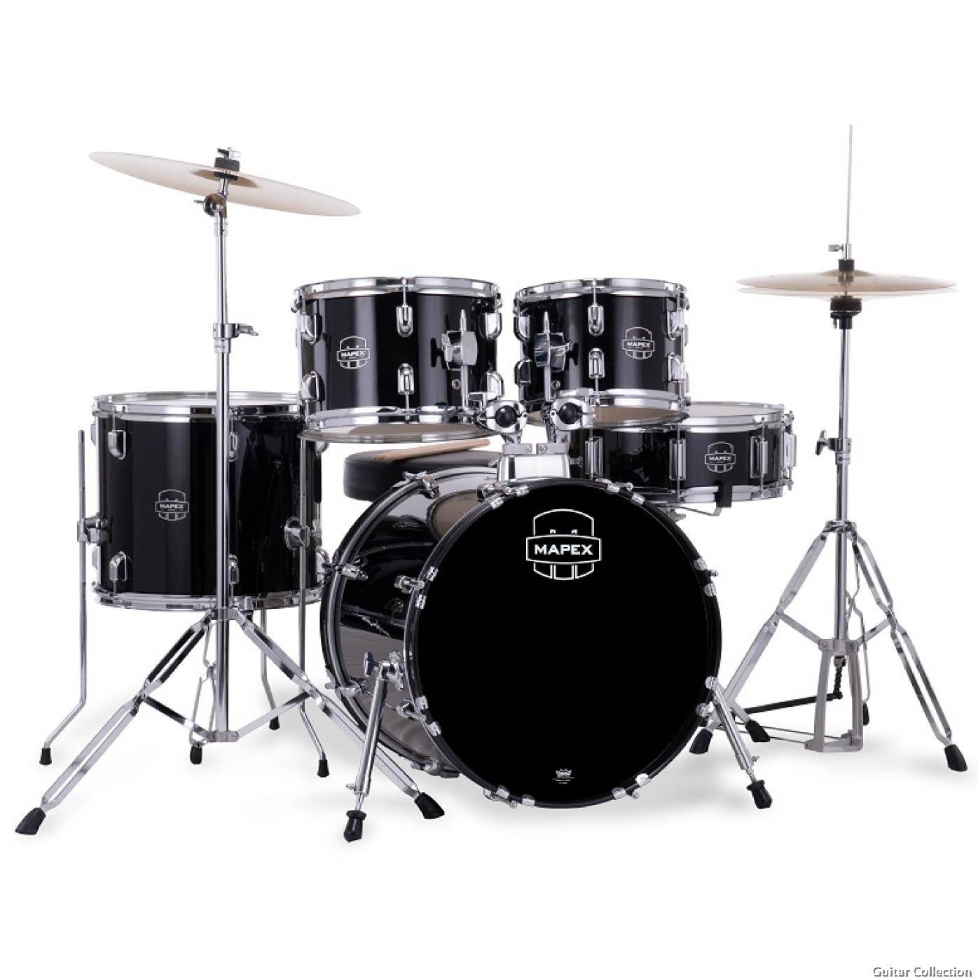 Mapex CM5295FTCDK-SC Comet 5 pcs Hybrid with Hardware, Throne & Cymbals Dark Black