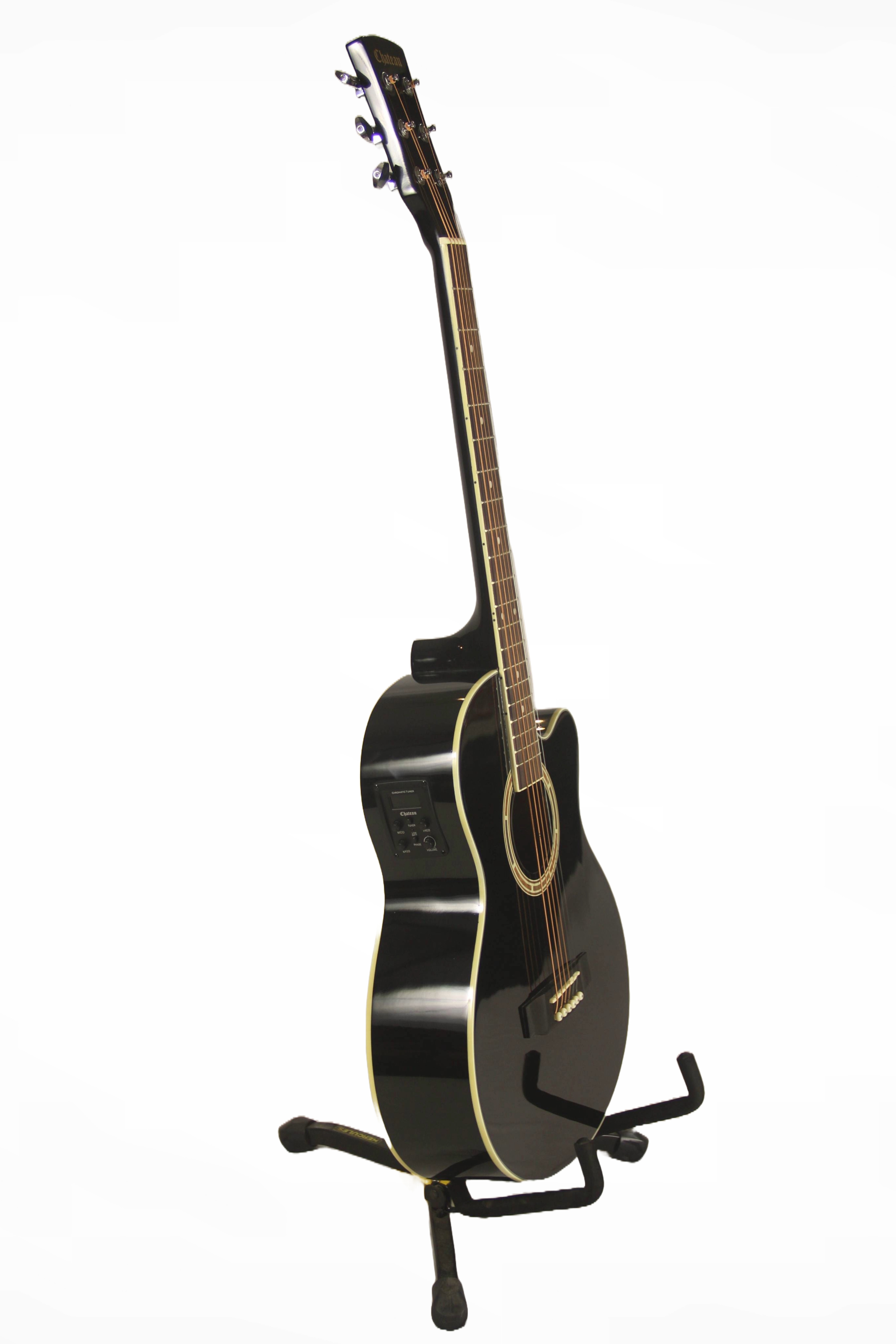 Chateau F121CE 39G Acoustic Guitar - Black with EQ MT-03