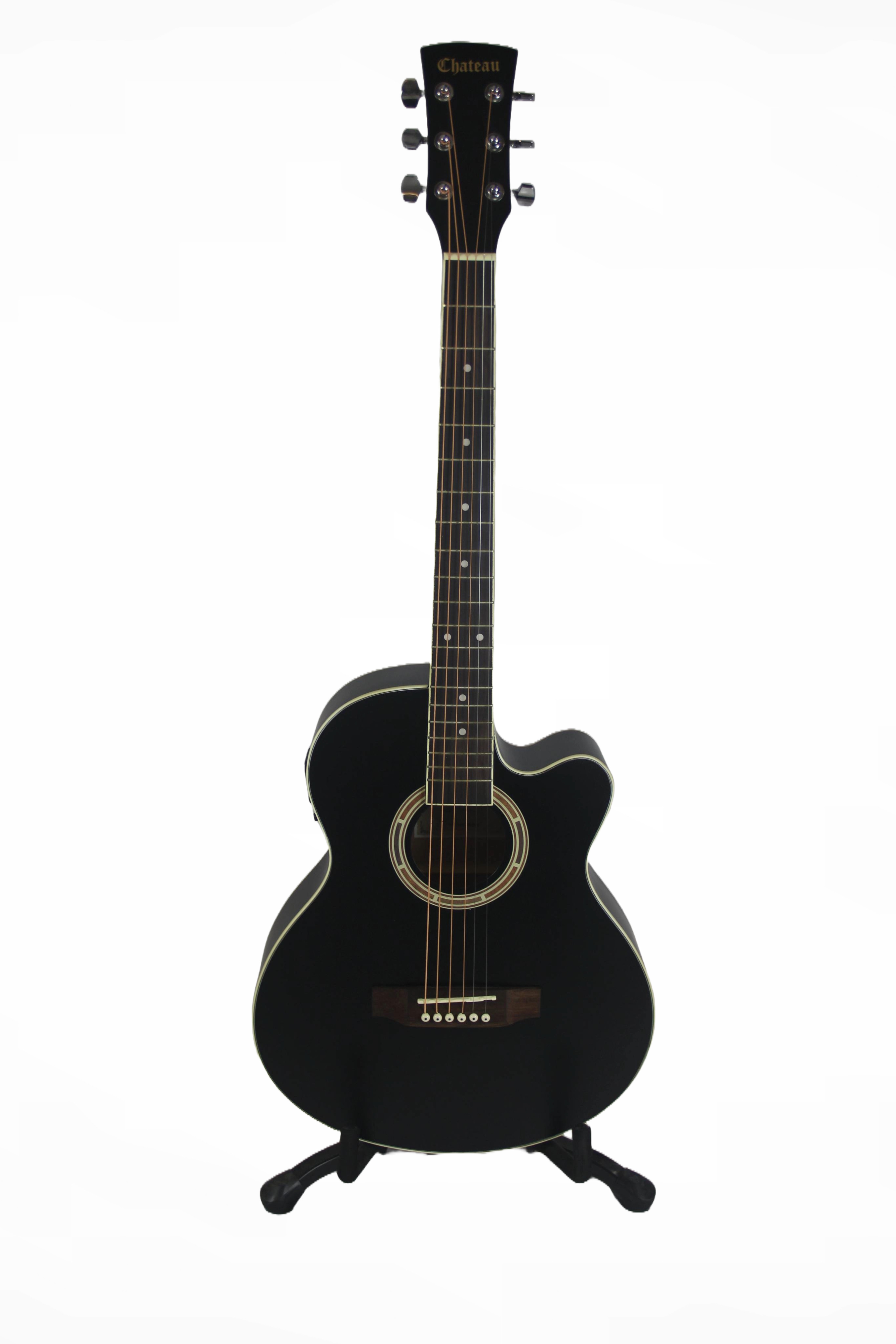 Chateau F121CE 39M Acoustic Guitar - Black with EQ MT-03