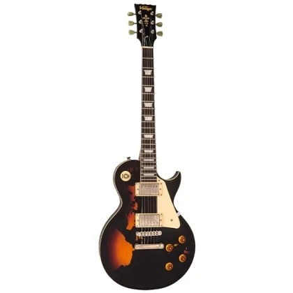 Vintage V100 MRBK ICON Series Electric Guitar – Distressed Black
